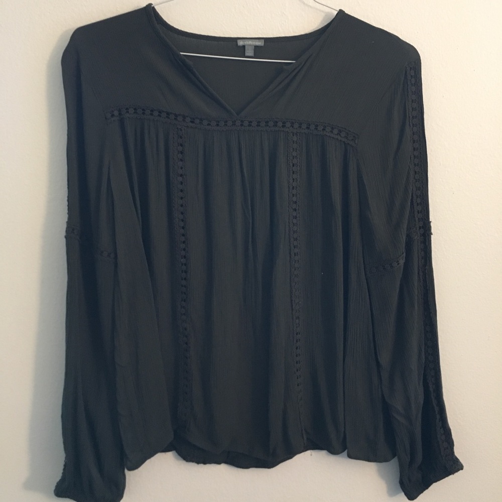 Dark green boho blouse
